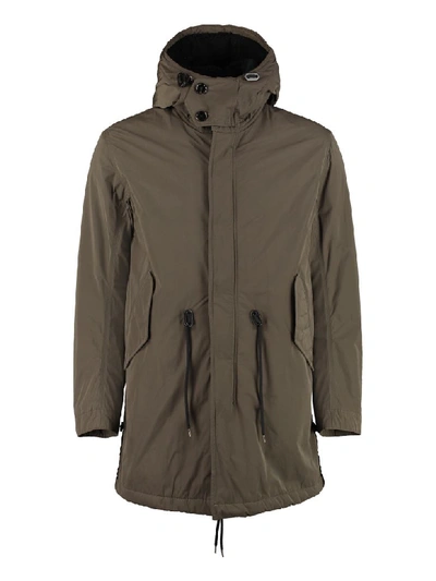 Dondup Technical Fabric Parka In Green