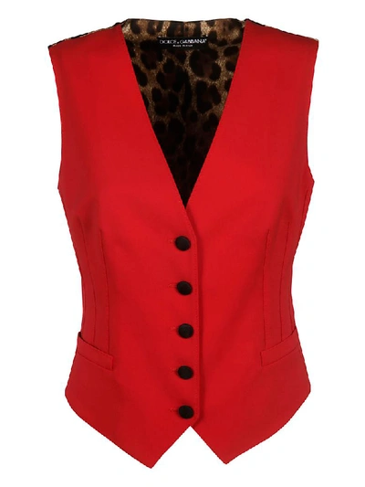 Dolce & Gabbana Reversible Gilet In Red