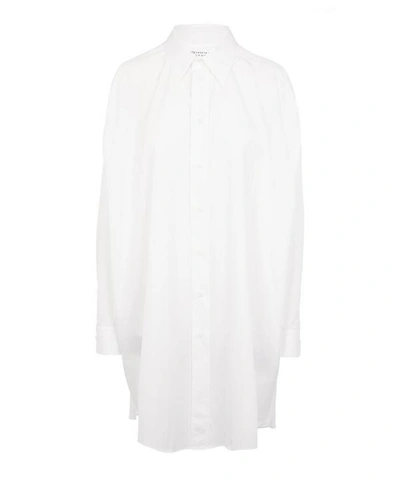 Maison Margiela White Cotton Oversized Longline Shirt