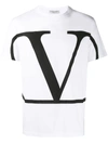Valentino White Vlogo T-shirt In White Black