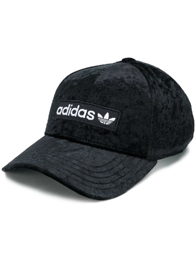 Adidas Originals Velvet Baseball Cap In Black