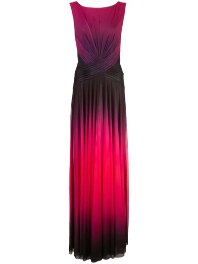 Tadashi Shoji Sleeveless Ombre Gown In Pink