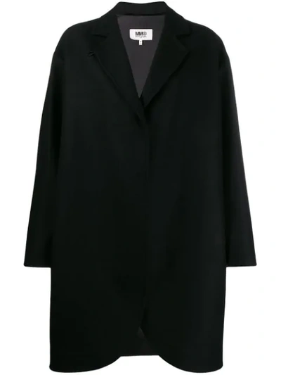 Mm6 Maison Margiela Oversized Flapped Coat In Black
