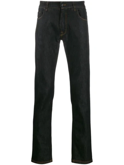 Fendi Slim-fit 5 Pocket Jeans In Black