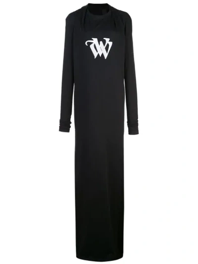 Vera Wang Besticktes Abendkleid In Black