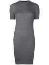 Vera Wang Ribbed Knit Mini Dress In Grey