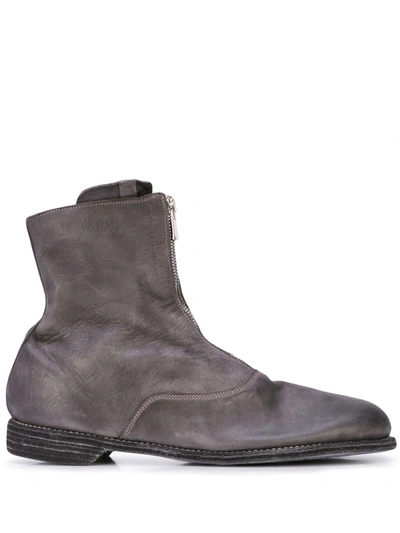 Guidi Zipped Ankle Boots In Grey