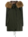 Mr & Mrs Italy Hooded Parka Jacket In Green