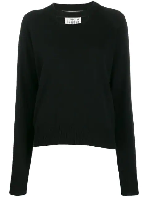 Maison Margiela Cashmere Chest Cut-out Sweater In Black | ModeSens