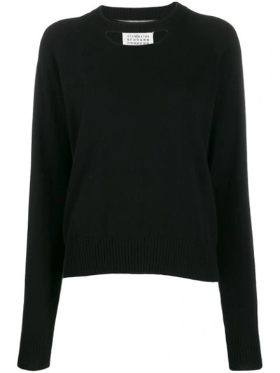 Maison Margiela Cashmere Chest Cut-out Sweater In Black