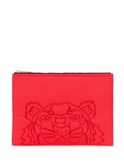 Kenzo Tiger Clutch In Red