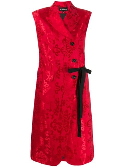 Ann Demeulemeester Jacquard Midi Waistcoat In Red