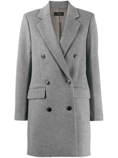 Joseph Elkins Double-breasted Wool-blend Felt Coat In Grey