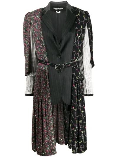 Junya Watanabe Floral Panel Oversized Blazer In Black