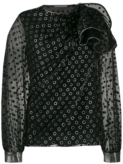 Alberta Ferretti Eyelet Detail Blouse In Black