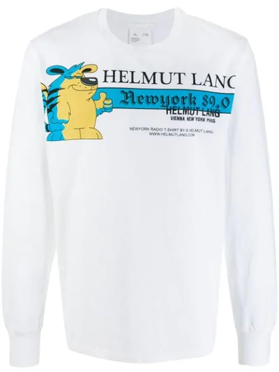 Helmut Lang Graphic Print Sweatshirt In White
