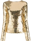 Andamane Sequinned Slim-fit Top In Gold