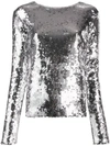 Andamane Sequinned Slim-fit Top In Silver