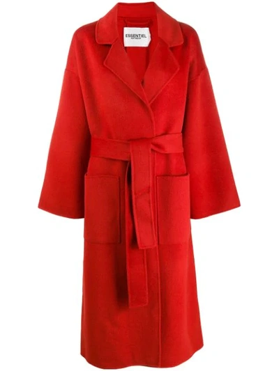 Essentiel Antwerp Truffles Trench Coat In Red ModeSens