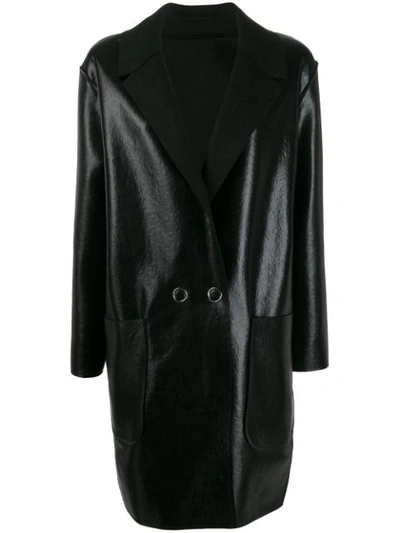 Pinko Double Breasted Coat In Black