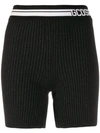 Gcds Logo Band Knitted Shorts In Black