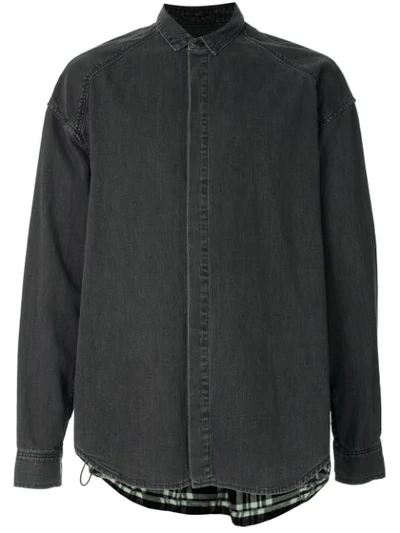 Juunj Plaid Detailed Shirt Jacket In Grey