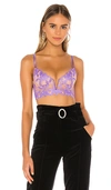 Fleur Du Mal Lily Longline Demi Bra In Tanzanite