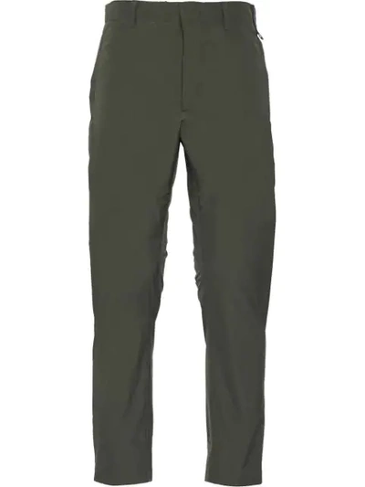 Prada Technical Cropped Trousers In Grün