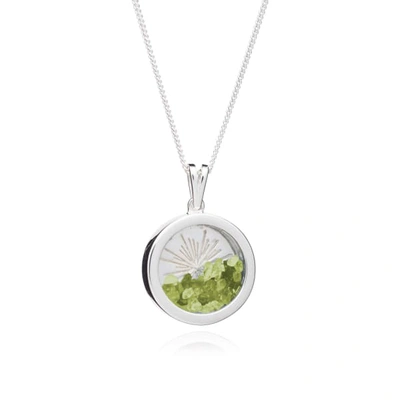 Rachel Jackson London Sunburst Birthstone Amulet Necklace Silver August