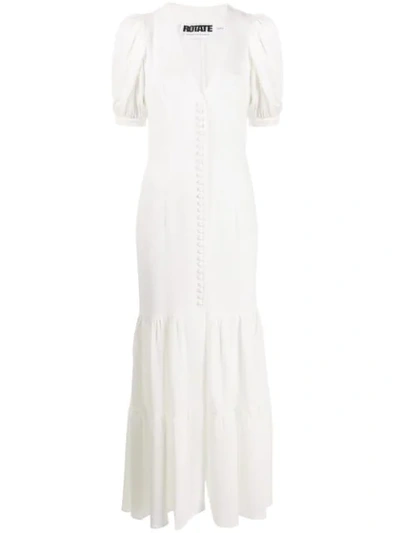 Rotate Birger Christensen Flared Long Dress In White