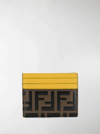 Fendi Zucca Print Card Holder In Black