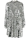 Msgm Sequins Short Dress In Metallic