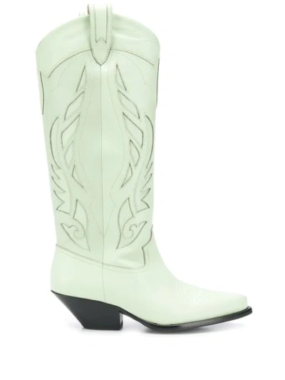 Wandering Western Pointed Boots In Green