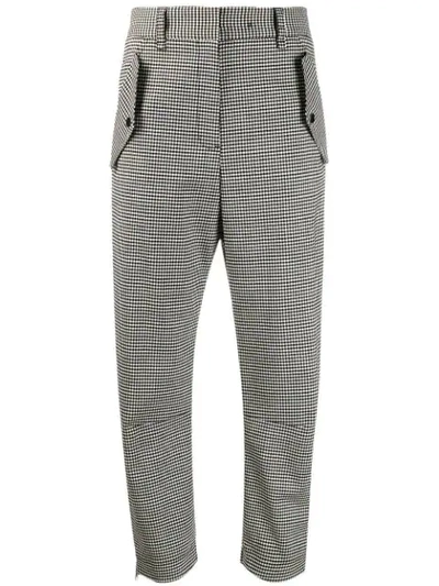 Brag-wette Checked Straight Trousers In Black