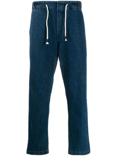 The Silted Company Denim Drawstring Trousers In Blue