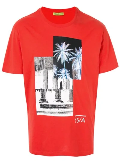 Versace Jeans Palm Tree Print T-shirt In Red