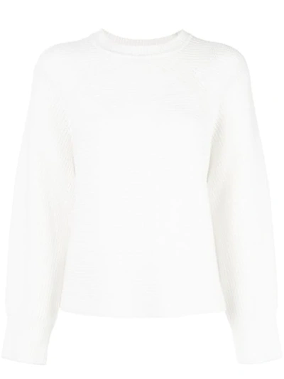 Diane Von Furstenberg Round Neck Top In White