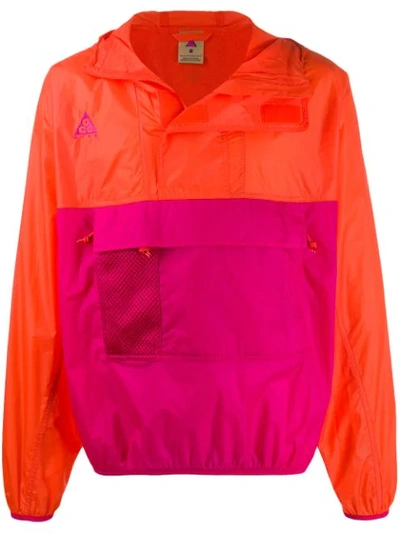 Nike Colour Block Hoodie In Orange