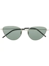 Saint Laurent Cat Eye Sunglasses In Silver