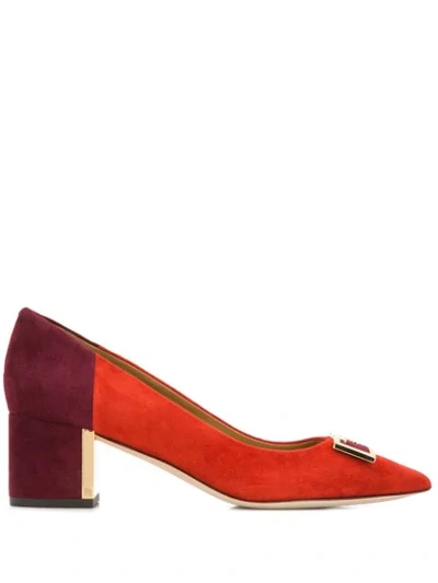 Tory Burch Colour-block Pump Shoes In Orange