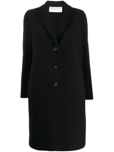 Harris Wharf London Midi Single Breasted Coat In Black