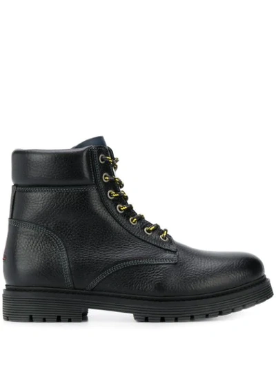 Tommy Jeans Lace-up Outdoor Boots In Black