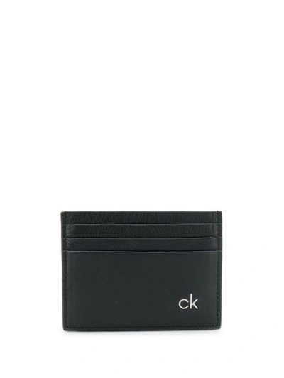 Calvin Klein Logo Plaque Cardholder In Black