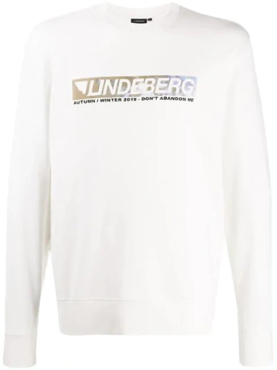 J. Lindeberg Hurl Logo Print Sweatshirt In White