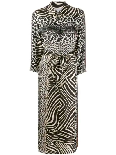 Pierre-louis Mascia Mixed Animal Print Dress In Black