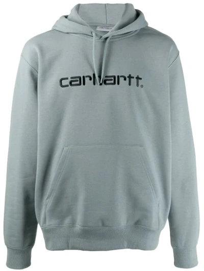 Carhartt Logo Embroidered Hoodie In Green