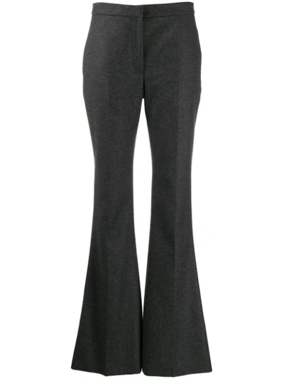 Alexander Mcqueen Flared Mid-rise Trousers In Grey