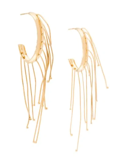 Jil Sander Multi Lines Earrings In Gold