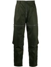 Prada Technical Zipped Trousers In F0161 Militare