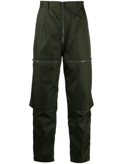 Prada Technical Zipped Trousers In F0161 Militare